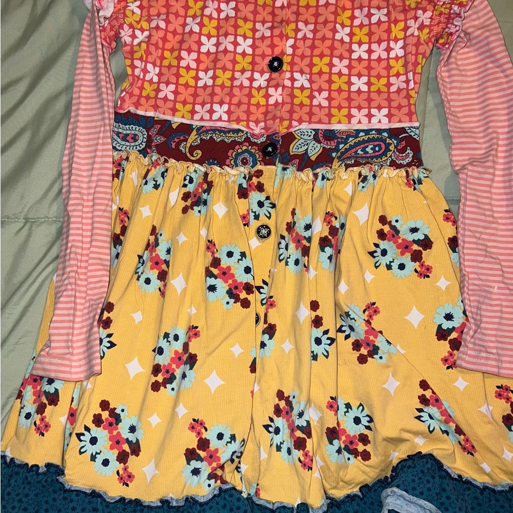 Matilda Jane Pink Yellow Long Sleeve Casual Dress